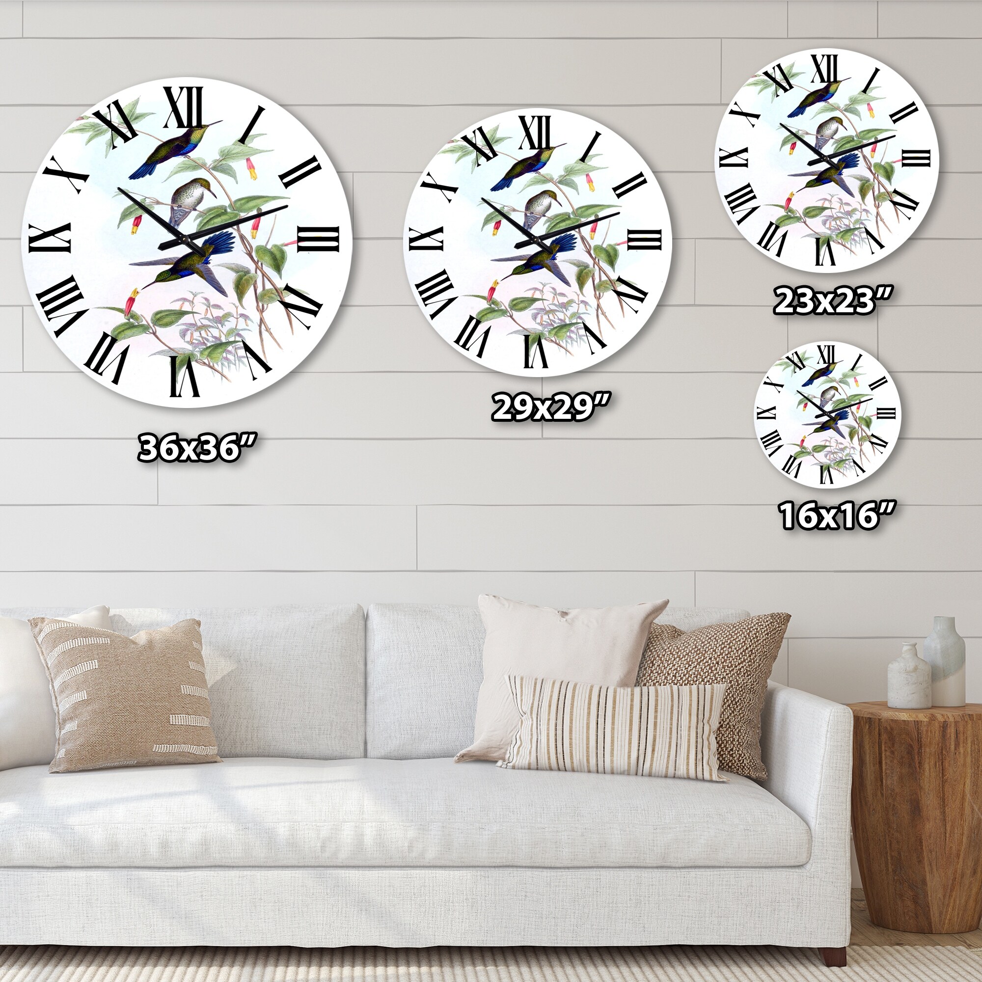 Designart 'Vintage Hummingbird I' Traditional wall clock - Picture 12 of 12