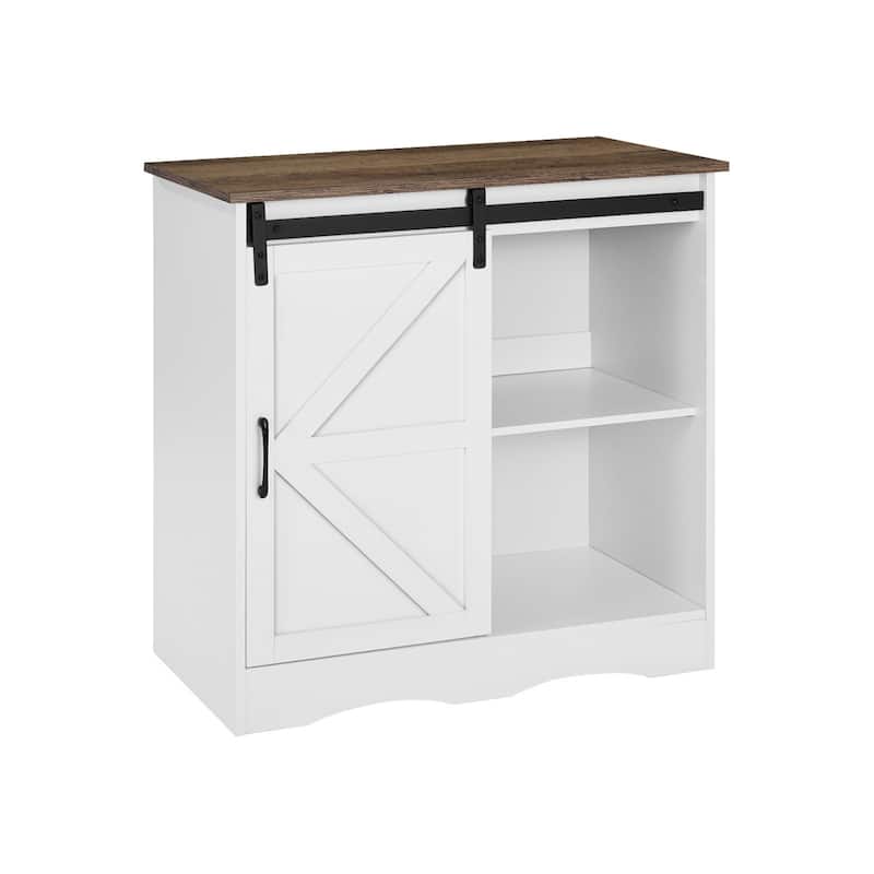 3-Tier Particleboard Coffee Bar Table with 3 Adjustable Shelves and Magnetic Door for Kitchen - 31.5 x 13.8 x 31.5 in