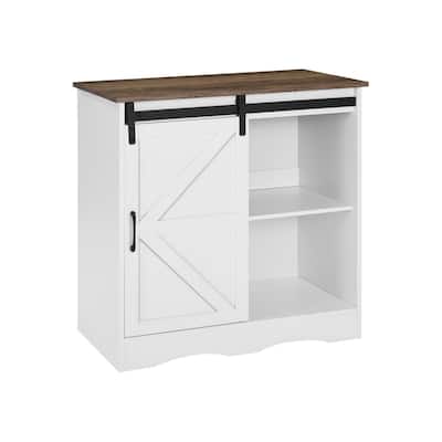 3-Tier Particleboard Coffee Bar Table with 3 Adjustable Shelves and Magnetic Door for Kitchen - 31.5 x 13.8 x 31.5 in