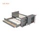preview thumbnail 10 of 30, Twin Wooden Platform Bed with Trundle, Built-in Study Desk, Storage Shelf & 3 Drawers, Space-Saving Bed for Kids/Teens