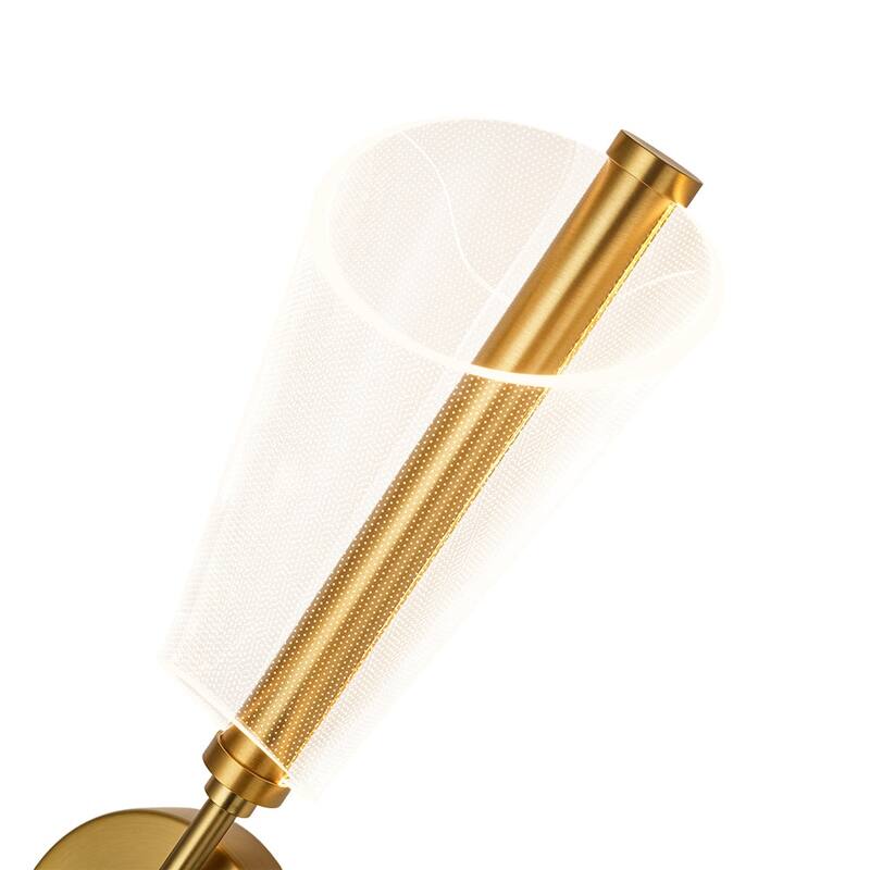 Modern Dimmable LED 2-Light Clear Acrylic Cone Vanity Wall Lamp