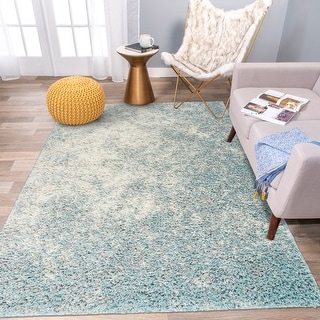 World Rug Gallery Contemporary Ombre Soft Plush Shag Area Rug