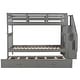 preview thumbnail 7 of 13, Twin-over-Twin Bunk Bed with Twin size Trundle for Bedroom, Dorm, Adults