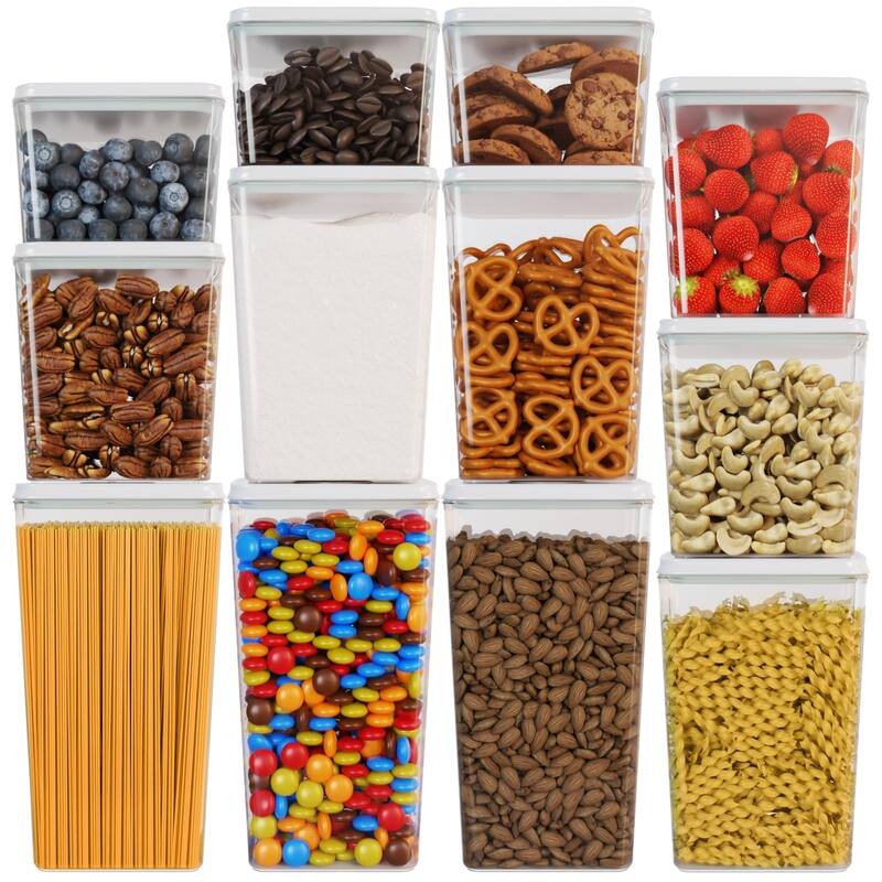 Pop Food Storage Containers Stable with Lids, 12 Set Kitchen Pantry Organizing Container
