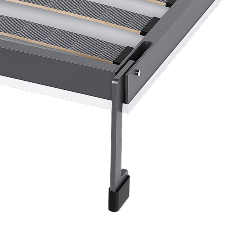 Queen Size Murphy Bed Foldable Wall Bed Frame Cube Cabinet Bed, Solid Wood Support Strips Platform Bed, Save-Space Hidden Bed