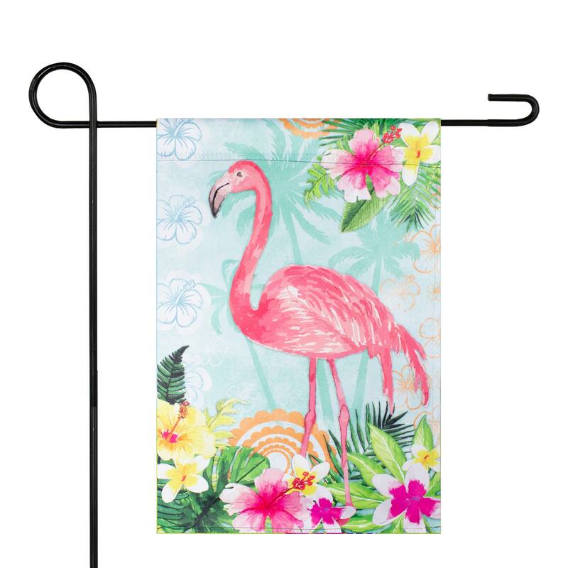 Tropical Flamingo Spring Outdoor Garden Flag 18" x 12.5"