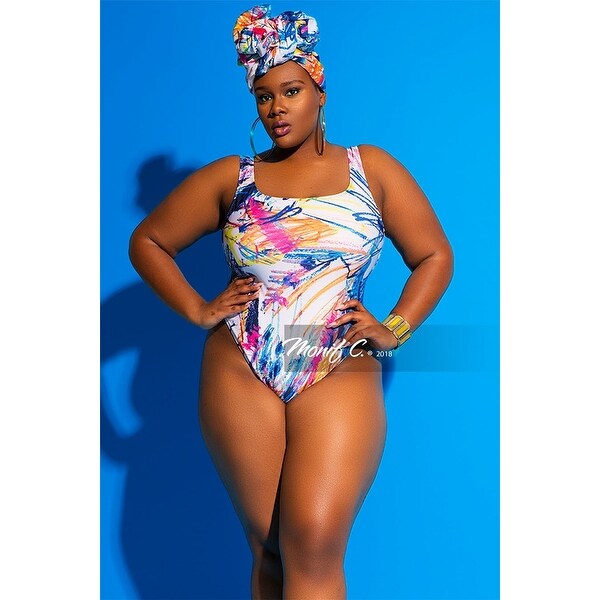 high cut plus size swimsuit