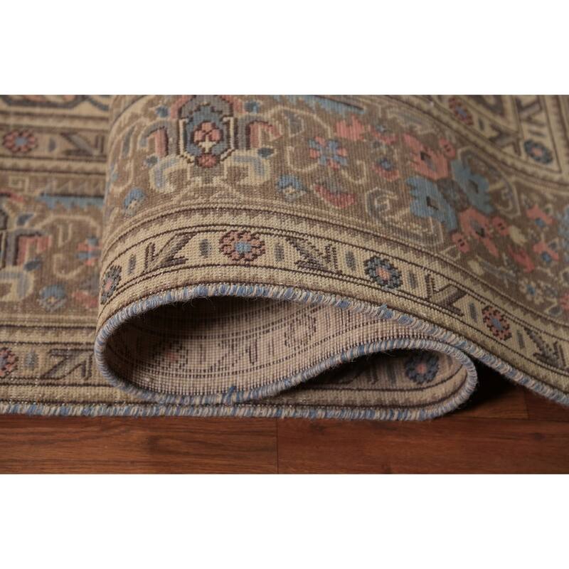Floral Pink Tabriz Persian Area Rug Hand-Knotted Wool Carpet - 7'11"x 11'0"