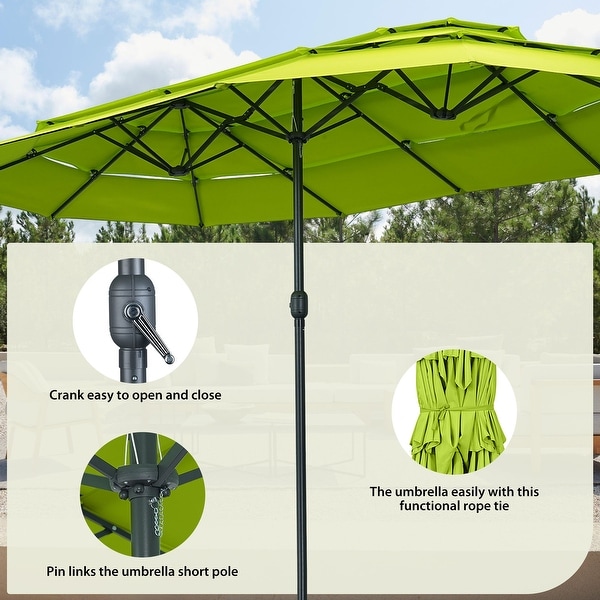 ABCCANOPY Outdoor Double-Sided Large Patio Umbrella 15FT