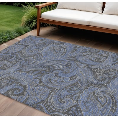 HomeRoots Paisley Transitional Rectangle Outdoor Rug