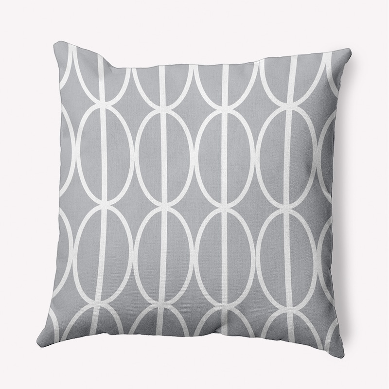 Ovals Go 'Round Decorative Throw Pillow - 18" x 18" - Rain Cloud