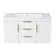preview thumbnail 11 of 15, 30" Floating Bathroom Vanity Cabinet with Undermount Resin Sink, Wall Mounted Bathroom Storage Cabinet with 2 Drawers, White
