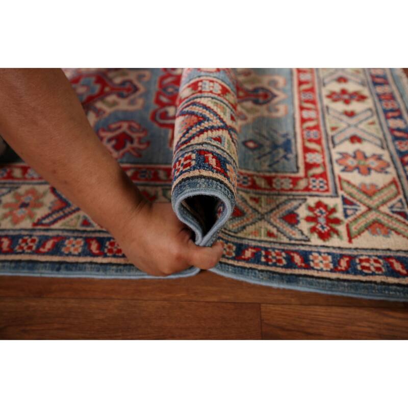 Kazak Accent Rug Handmade Foyer Wool Carpet - 2'7" x 3'10"