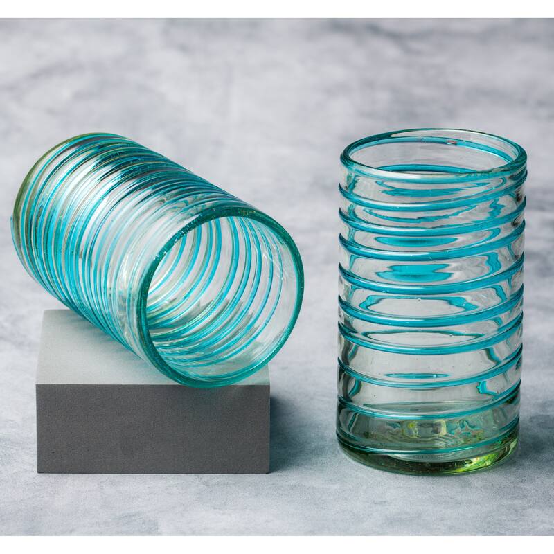 10 Strawberry Street Meridia Handblown Mexican Glassware, Sets of 6