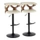 preview thumbnail 96 of 141, Carson Carrington Viby Adjustable Bar Stool with Rounded T Footrest (Set of 2) Cream Faux Leather/Walnut Wood/Black