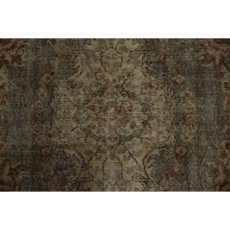 Hand Knotted Oriental 100% Wool Carpet Transitional Floral Beige & Ivories Anatolian Area Rug - 9' 0'' X 5' 5''