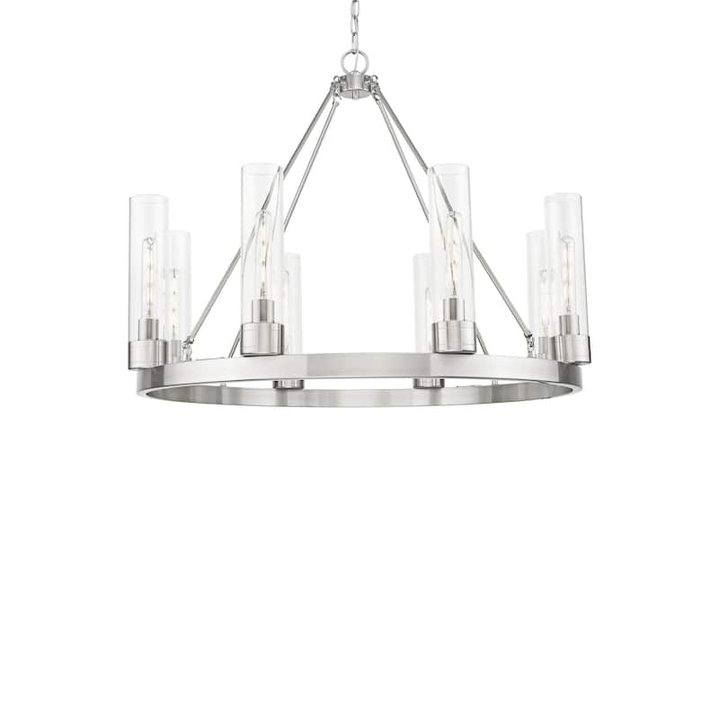 Innovations Lighting 617-8CR-28-36 Boreas Chandelier Boreas 8 Light - Satin Nickel / Clear