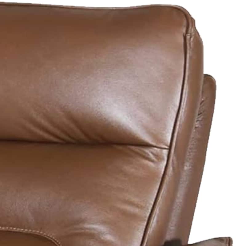Teren Power Recliner Loveseat, 63 Inch, Brown Grain Leather, Cupholders