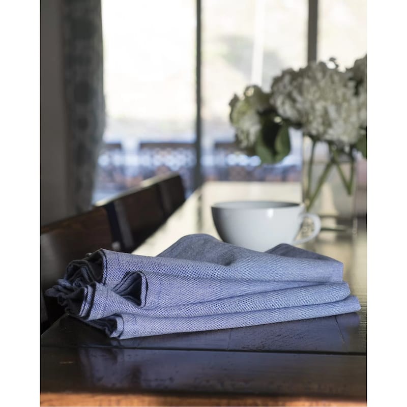 KAF Home Set of 4 Chambray Cotton Napkins, 20"x20"