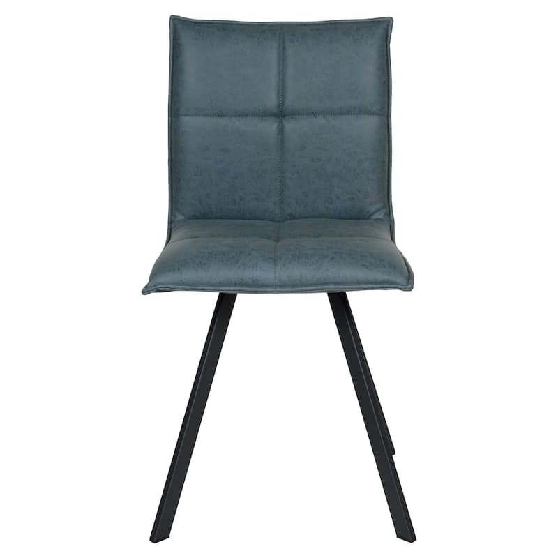 Wesley Modern Leather Dining Chair With Metal Legs Set of 4 by LeisureMod