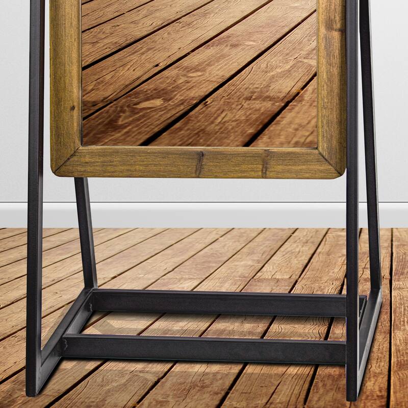 American Art Decor Rustic Wood & Metal Cheval Mirror 69" - Multi - A