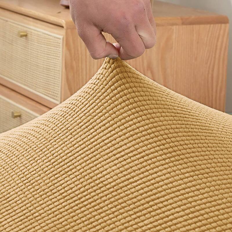 6 Piece Set - Beige Dining Kitchen Desk Chair Stretch Cover Protector Slipcover - 6 Piece Set