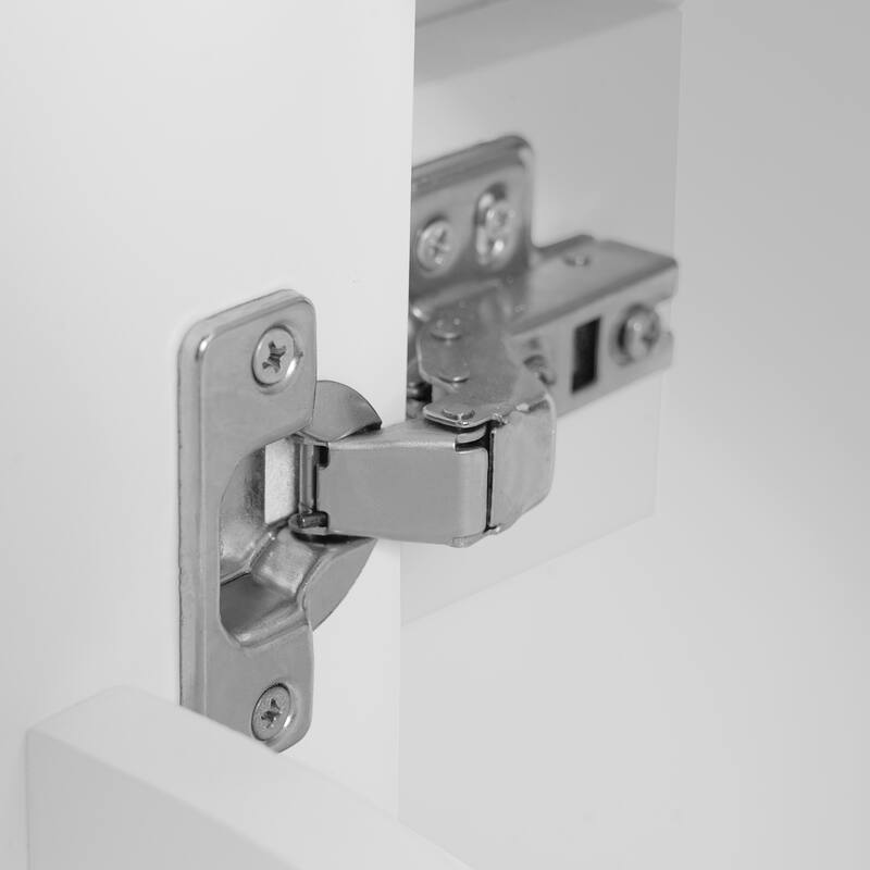 24-Inch Bathroom Vanity With Ceramic Sink, 1 Soft Close Door, 2 Soft Close Drawers, And Double Storage Racks On The Door