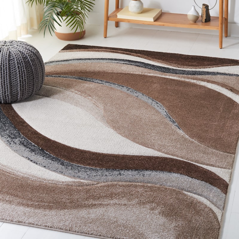 SAFAVIEH Hollywood Osanna Mid-Century Modern Rug - 5'3" x 7'6" - Brown/Ivory