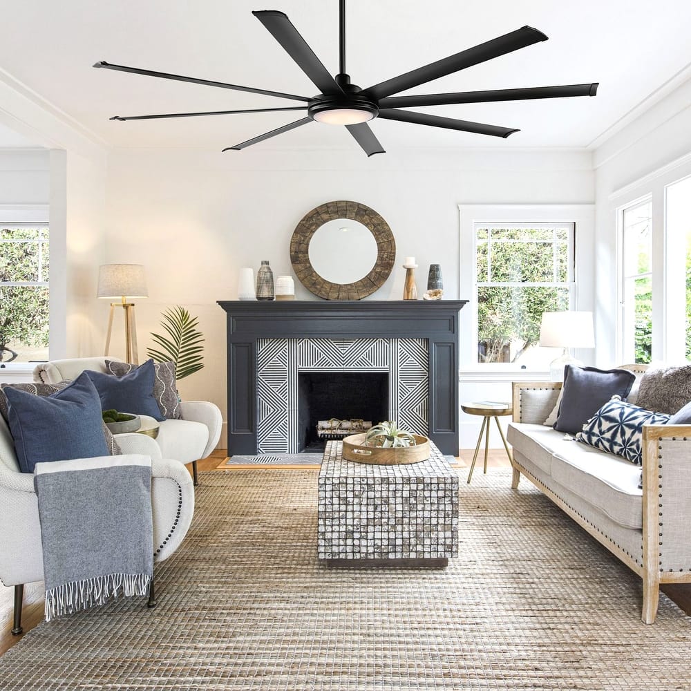 MLiAN 120 In. 8 Aluminium Blades Indoor Ceiling Fan with LED Light - 120"