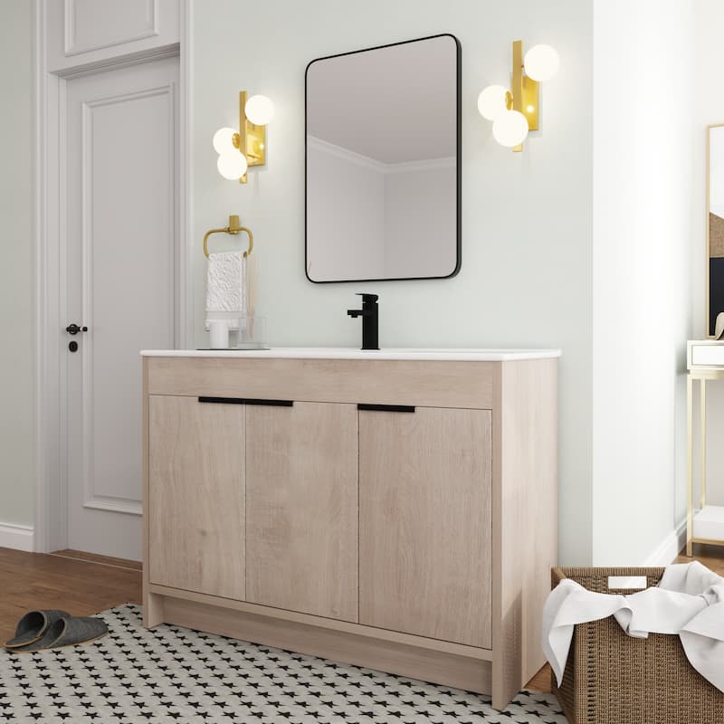 BNK 24/30/36 inch Freestanding Single Sink Bathroom Vanity with Soft Close Door and 1 adjustable shelf