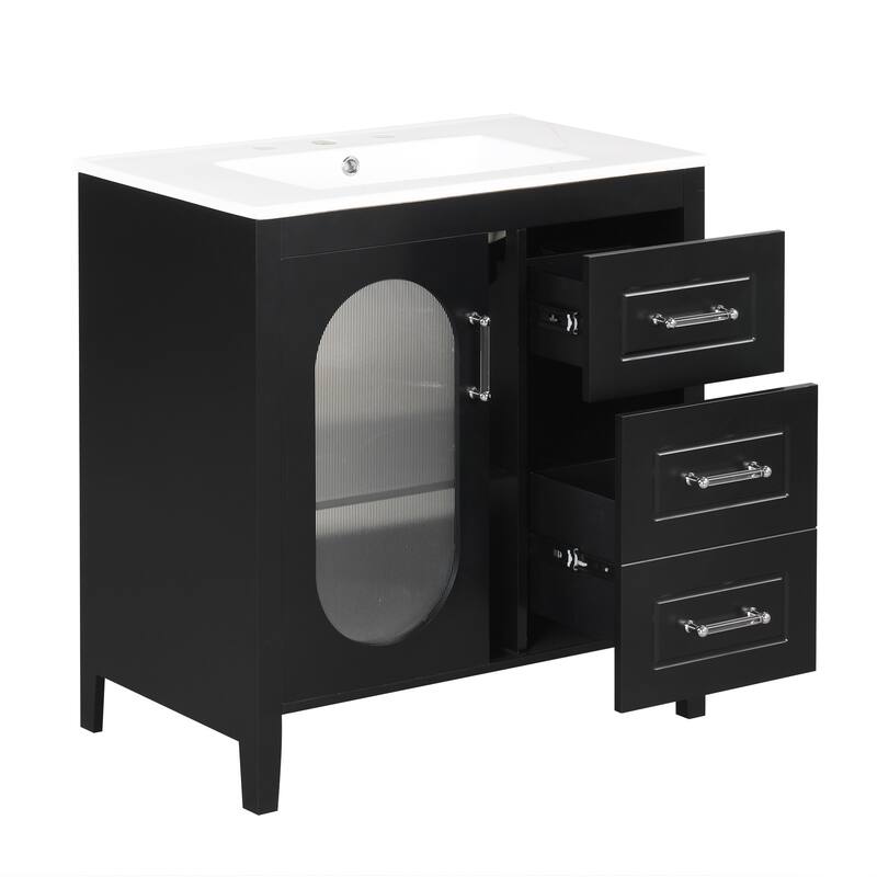 Bathroom Vanity Cabinet 30" Bathroom Vanity with Sink and Two Drawers