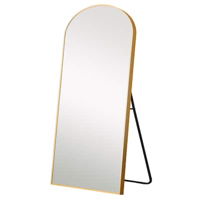 HomeRoots 71" Gold Arch Metal Framed Full Length Standing Mirror - 27.56