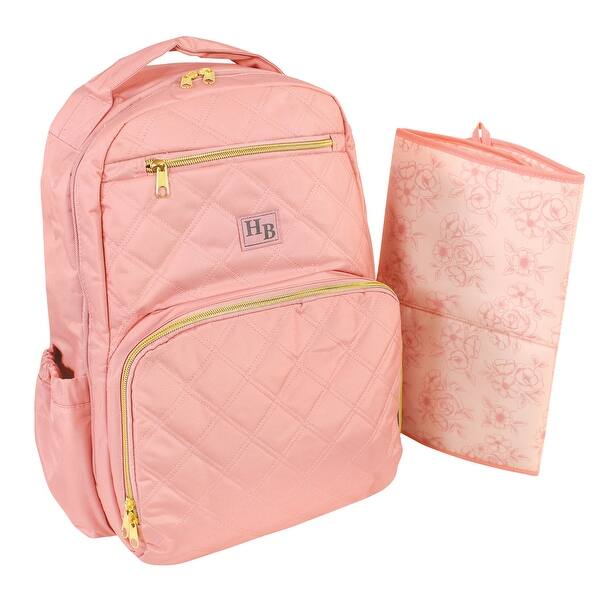 slide 1 of 1, Hudson Baby Premium Diaper Bag Backpack and Changing Pad, Blush, One Size - Blush - One Size One Size - Blush
