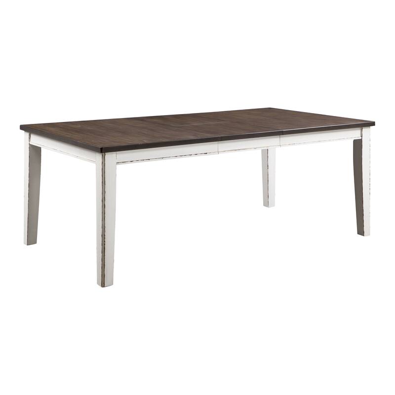 Furniture of America Abeje Rustic White 78-inch Expandable Dining Table - Weathered White