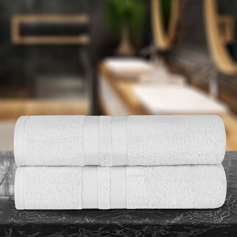 Cotton Quick-Drying 2 Piece Absorbent Solid Bath Sheet Set by Superior - Silver