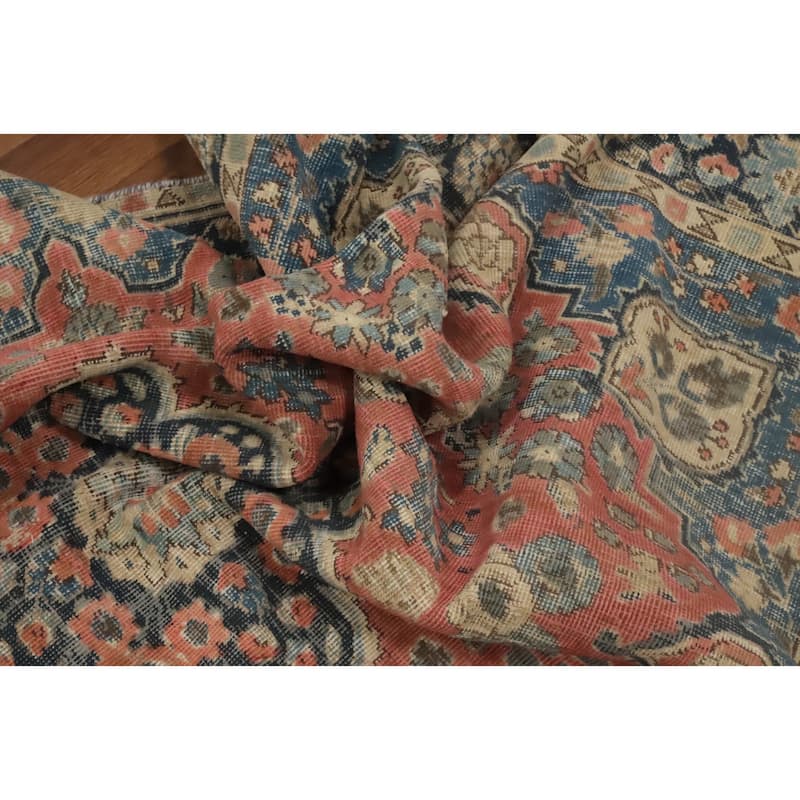 Hand Knotted Oriental 100% Wool Carpet Traditional Floral Coral Tabriz Area Rug - 5' 7'' X 4' 3''