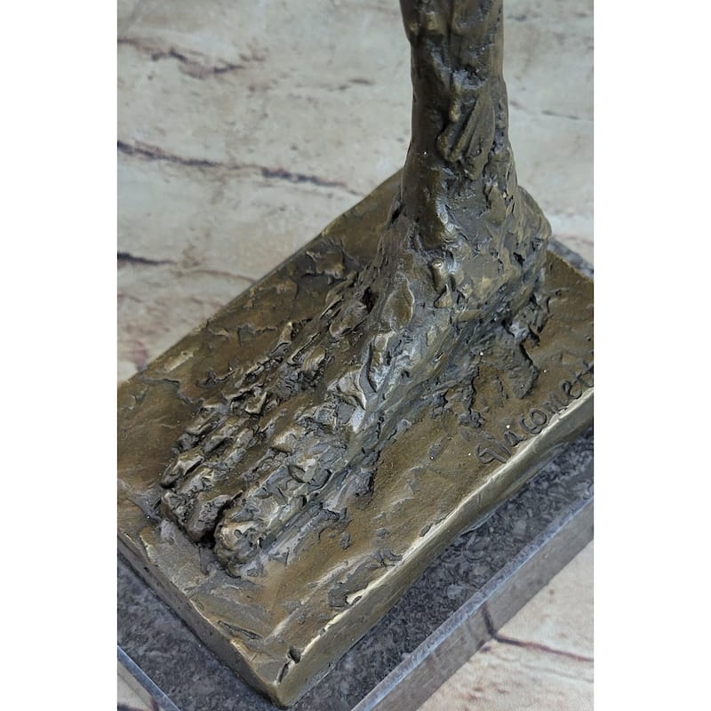 Leg By Alberto Giacometti - Bronze Metal Sculpture Statue On Marble Base