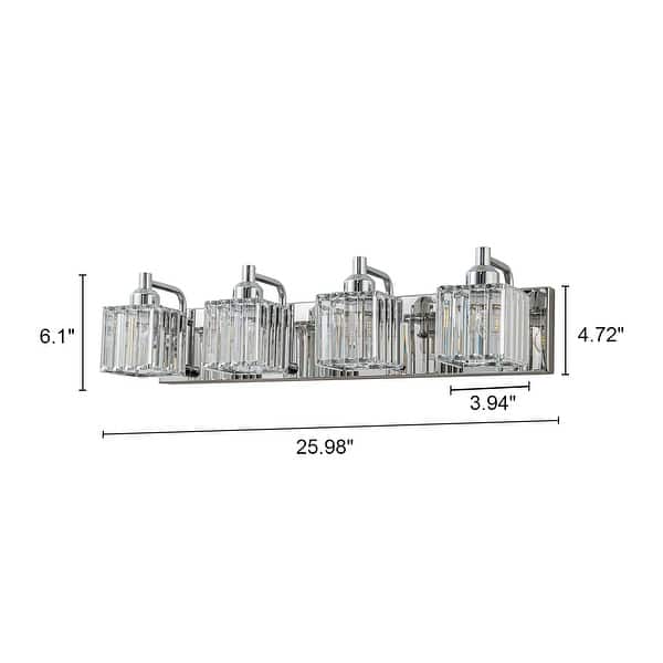 dimension image slide 5 of 6, Modern 3/4/5-lights Crystal Bathroom Light Fixtures