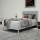 preview thumbnail 25 of 91, Caxkun Upholstered Platform Bed Frame with Wingback headboard Grey - Twin