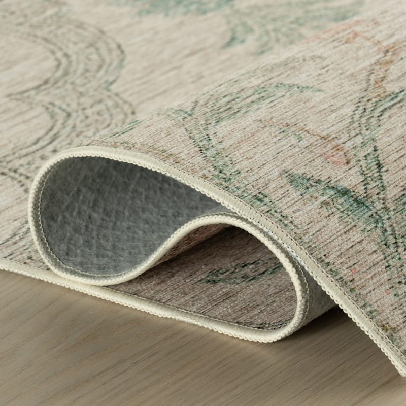 Nuloom Mirzelle Floral Transitional Washable Area Rug