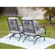 Patio Festival Outdoor Metal Rocking-Motion Chair with Cushions (2-Pack)