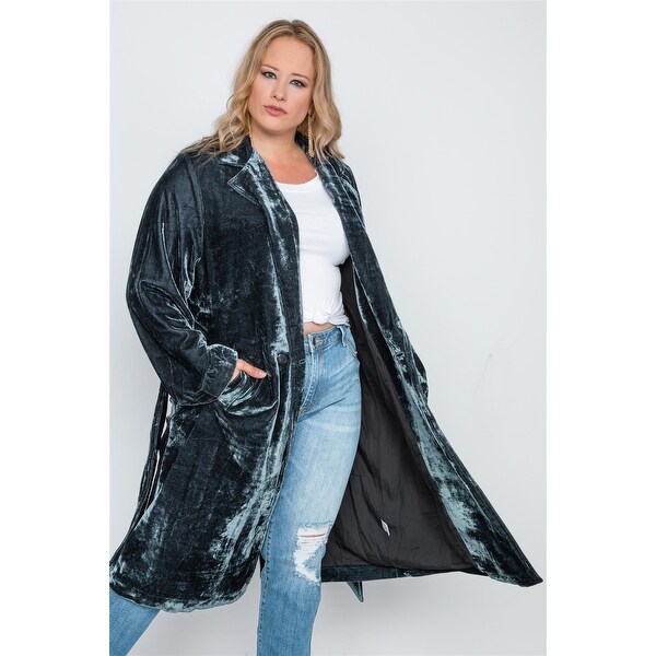 plus size velvet coat