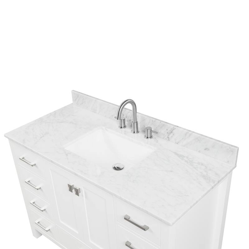 Blossom Geneva 48 Inch Bathroom Vanity with Marble Top, Sink & Mirror