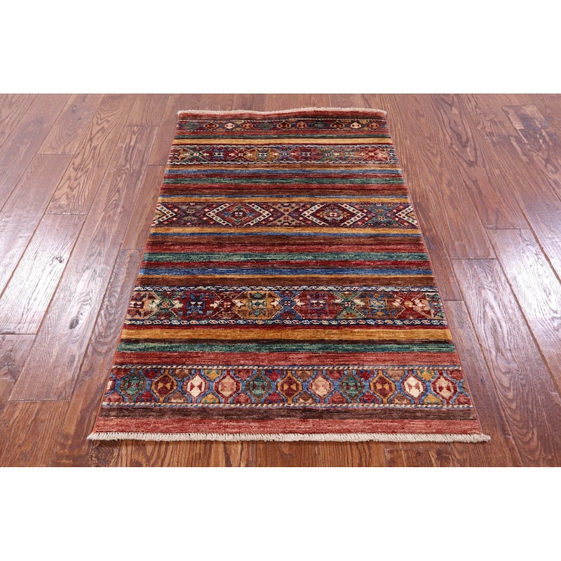 Golden Nile Khorjin Persian Gabbeh Hand Knotted Wool Rug - 2' 6" X 4' 1"