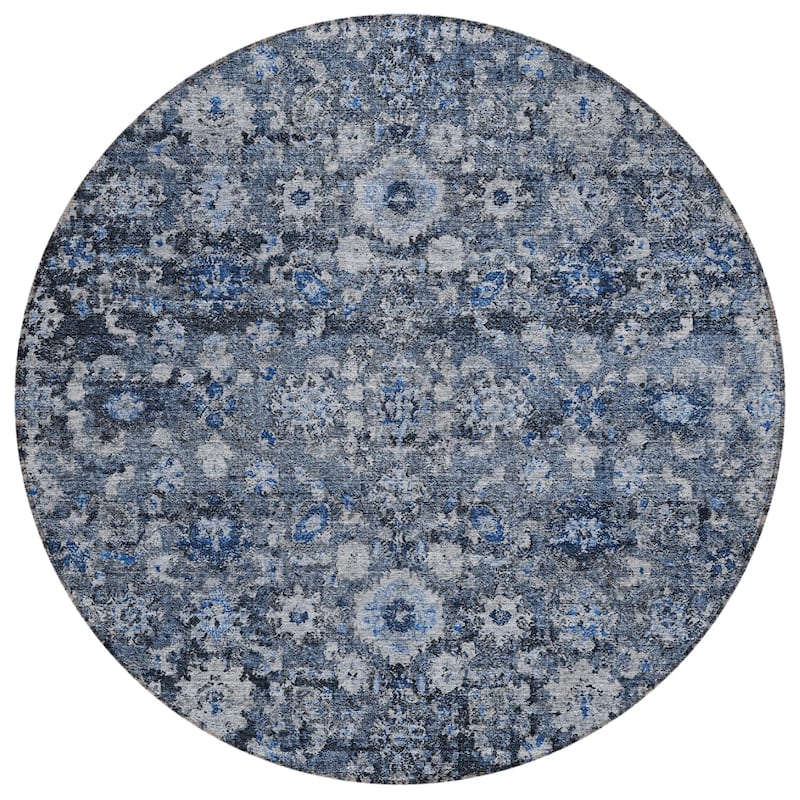 Machine Washable Indoor/ Outdoor Chantille Traditional Vintage Floral Rug