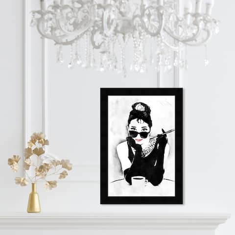 Oliver Gal 'The Look of A Lady' People and Portraits Framed Wall Art Prints Celebrities - Black, White