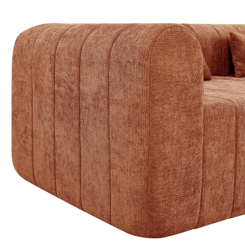 145.5" Modular Sofa Couch, Modern Sectional Sofa for Living Room, Polyester Upholstered Cloud Couch with Deep Seat