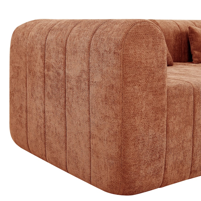 Christopher Knight Home - Modular Polyester Upholstered Sectional Sofa with 4-Piece Compressed Sponge - 145.5"