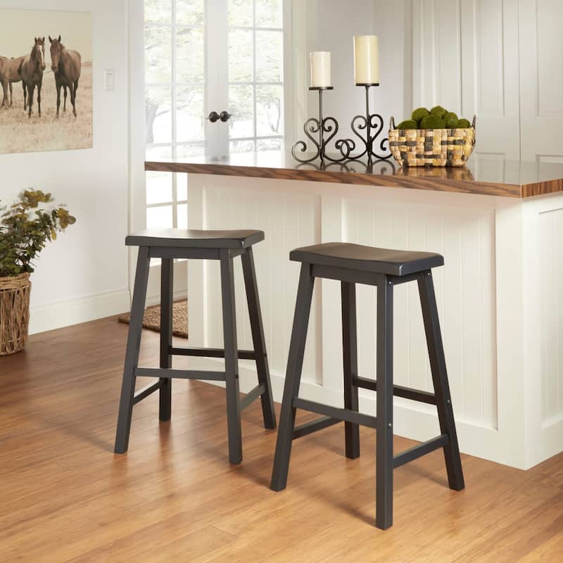 Salvador Saddle 29-inch Counter Height Backless Stools (Set of 2) by iNSPIRE Q Bold