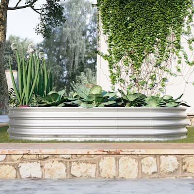 6x3x1ft Raised Garden Bed Kit, Galvanized Planter Raised Garden Beds, Heavy Duty, Rust-Resistant, Easy Assembly